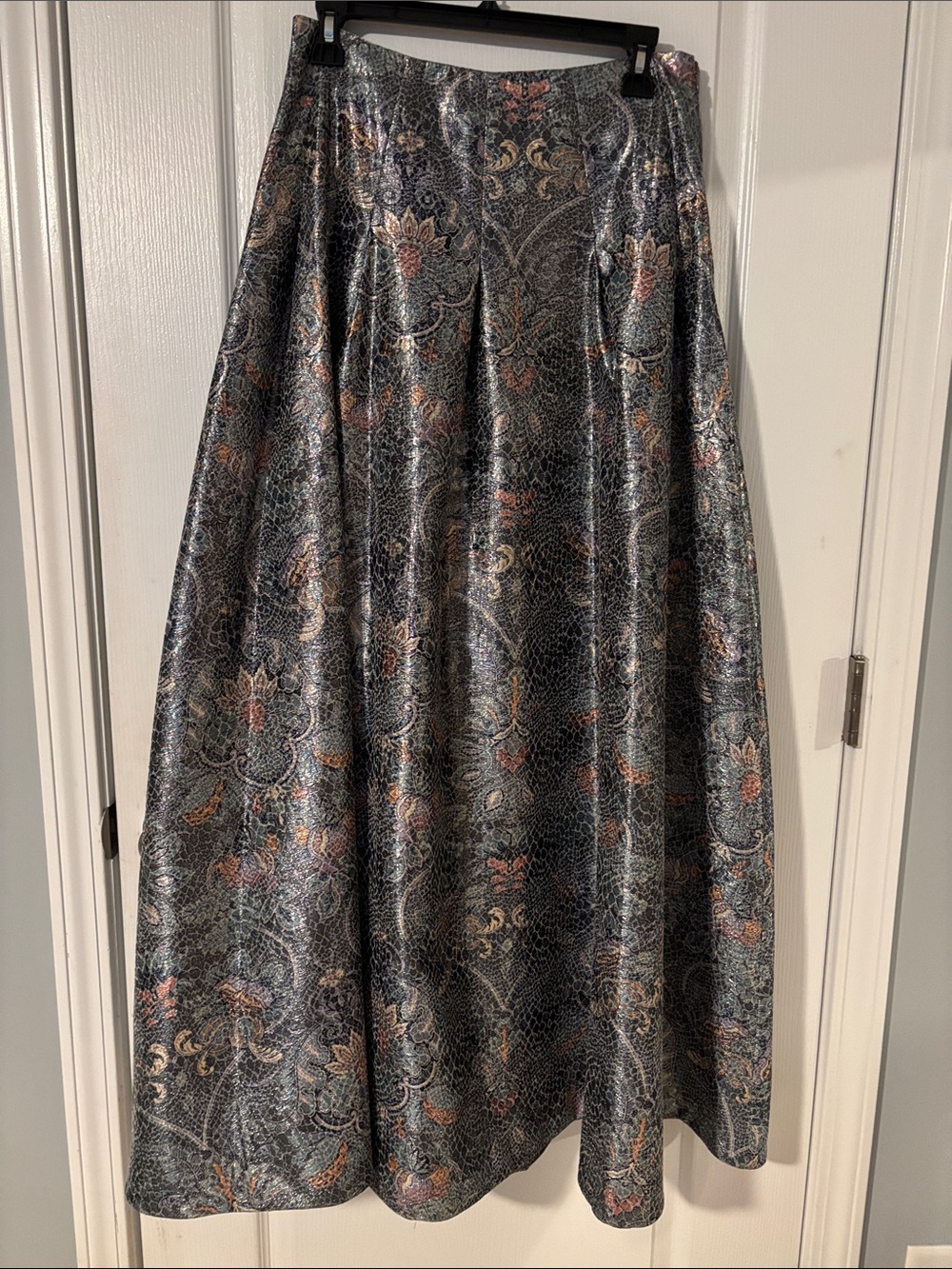 Anthropologie Metallic Paisley Maxi Skirt